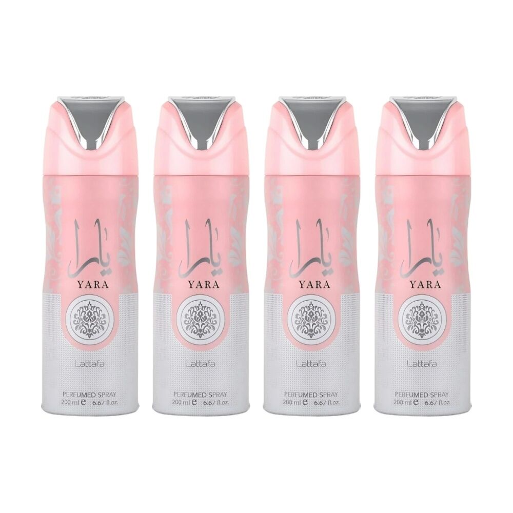 4PK Lattafa Yara Perfumed Body Spray Womens Fragrance 200mL