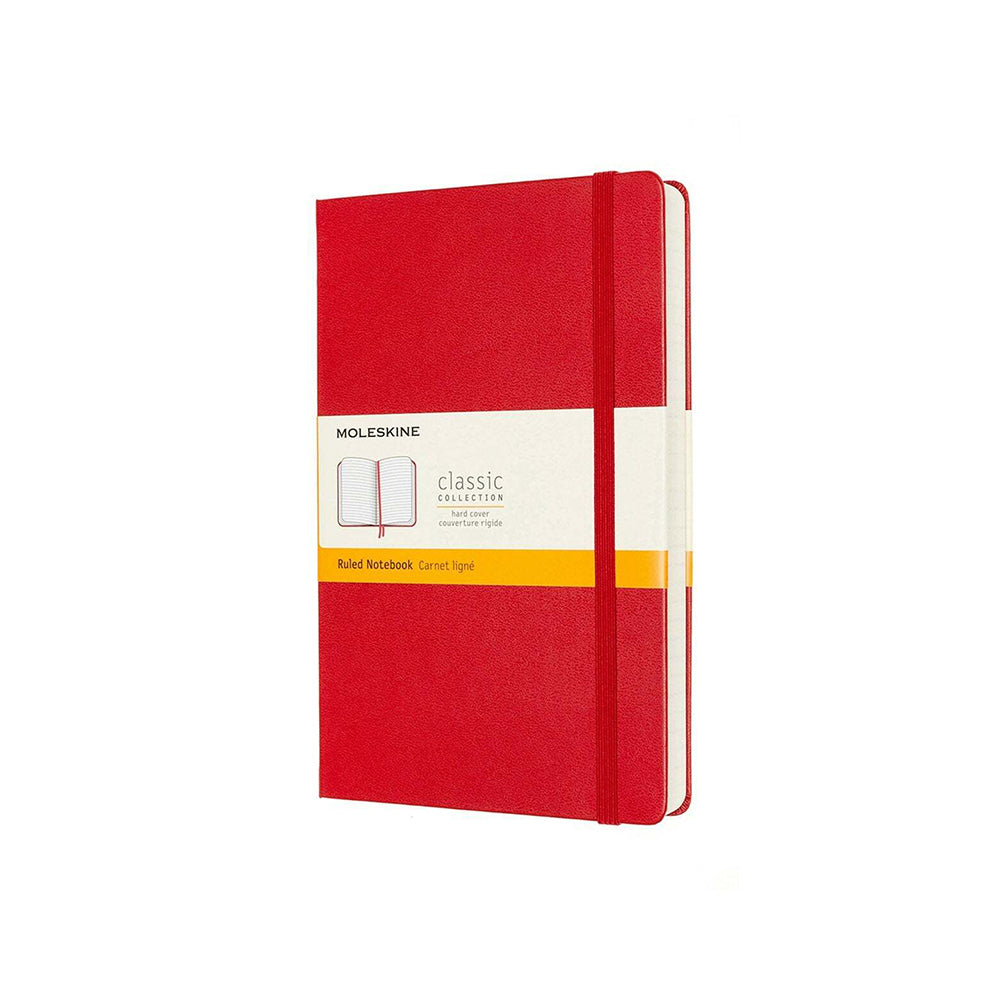 Moleskine Classic Hardcover Notebook Expanded Ruled Scarlet Red Large