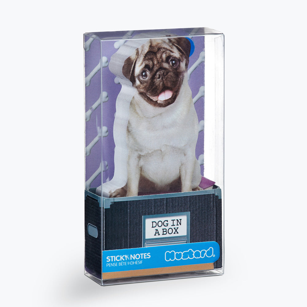 300pc Mustard Dog In A Box Sticky Notes Sheets Stationery