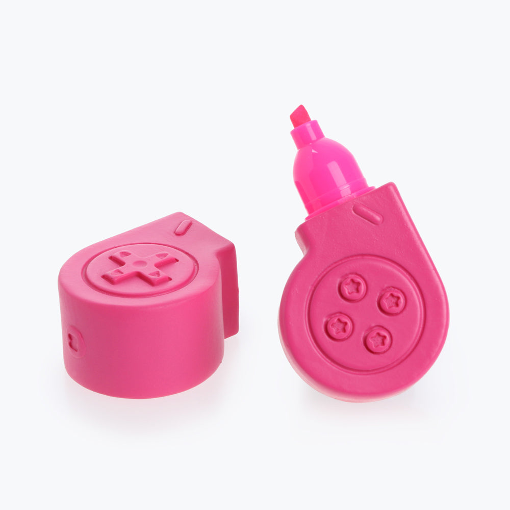 2PK Mustard Console 9.8cm Power Up Highlighter Pen - Magenta Pink