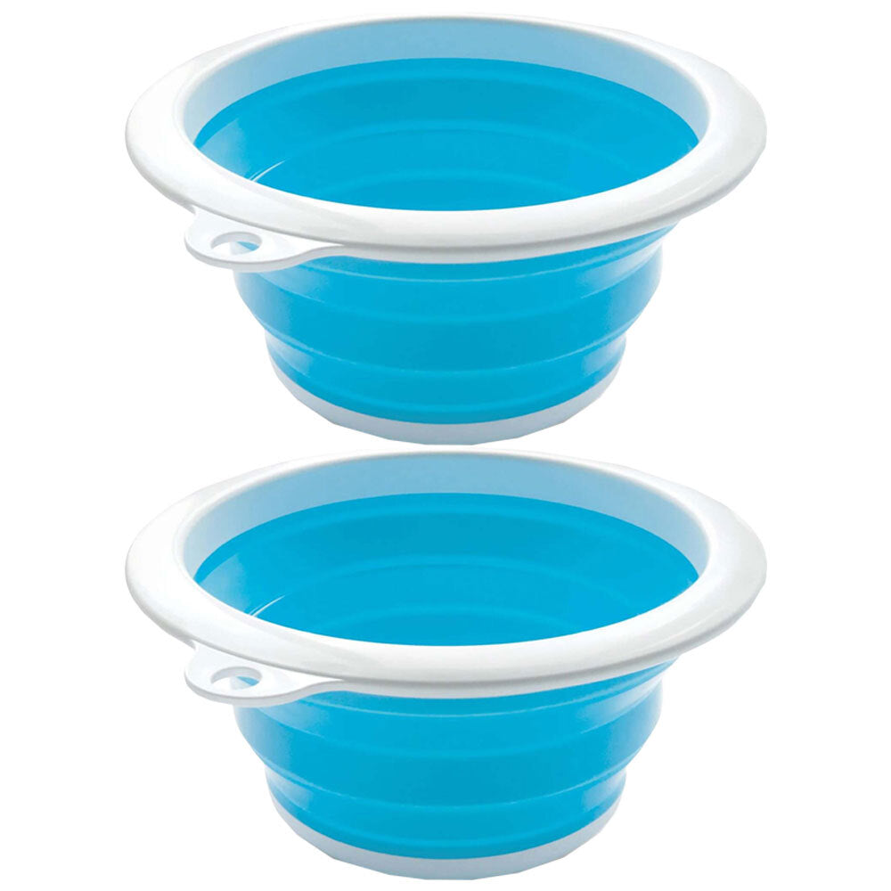 2PK Roger Armstrong Round Folding Silicone & Plastic Collapsible Bucket 6L