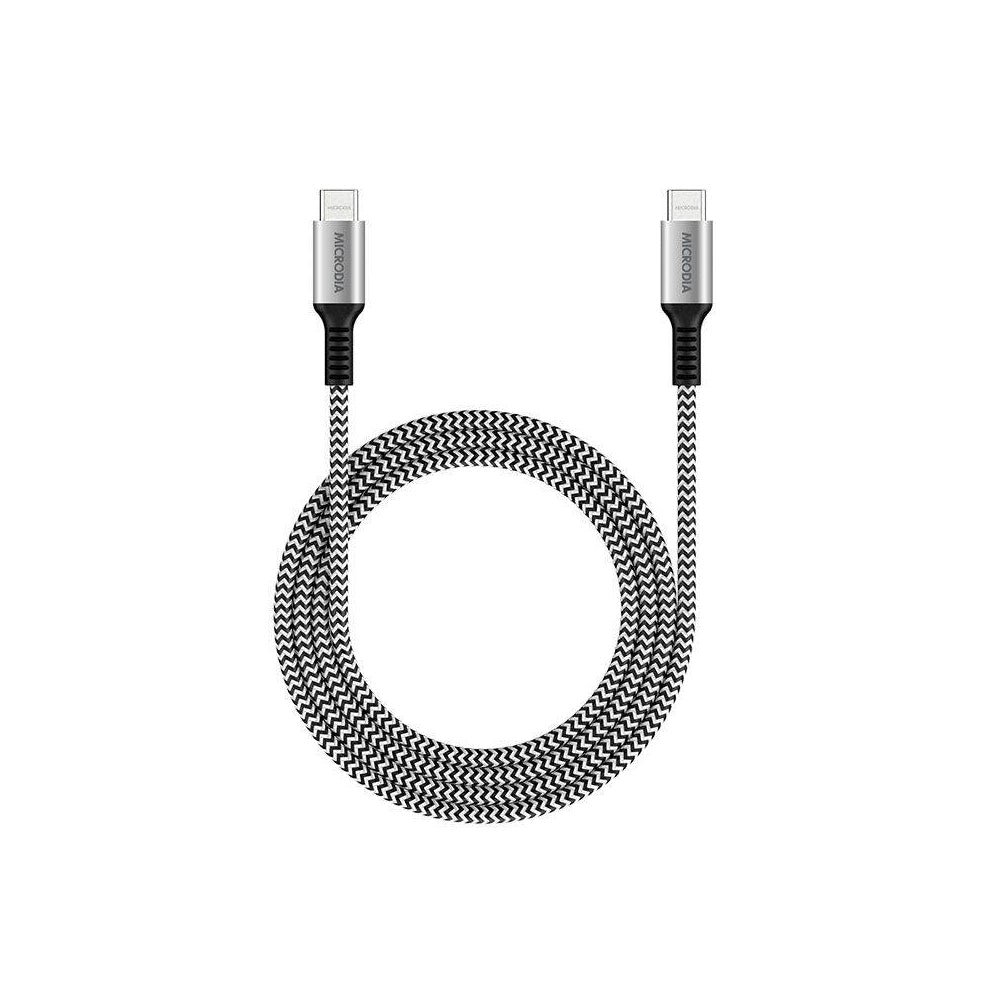 2PK Microdia ExeCable Tweed PD100W USB-C Cable 1.3m Zebra