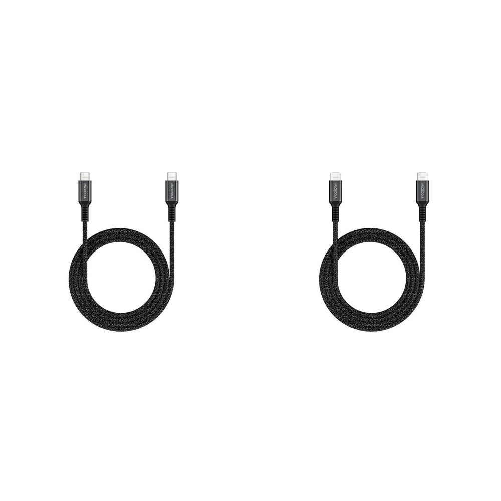 2PK Microdia ExeCable Tweed PD100W USB-C Cable 1.3m Charcoal