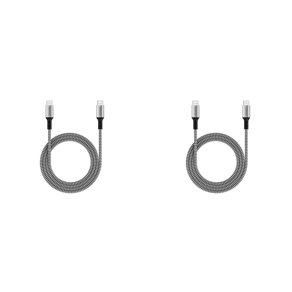 2PK Microdia ExeCable Tweed PD100W USB-C Cable 2.6m Zebra