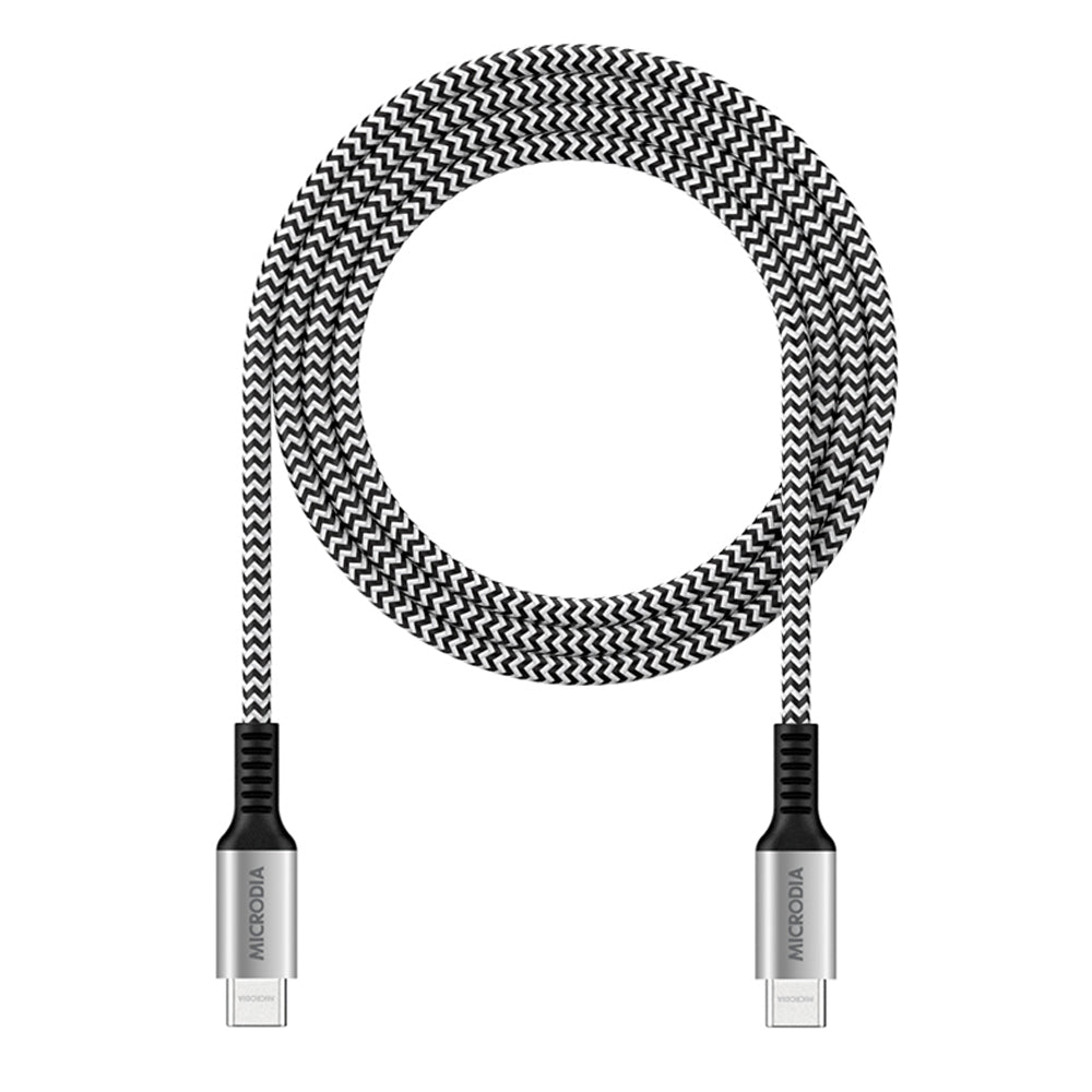 Microdia ExeCable Tweed PD240W USB-C Cable 1.8m Zebra