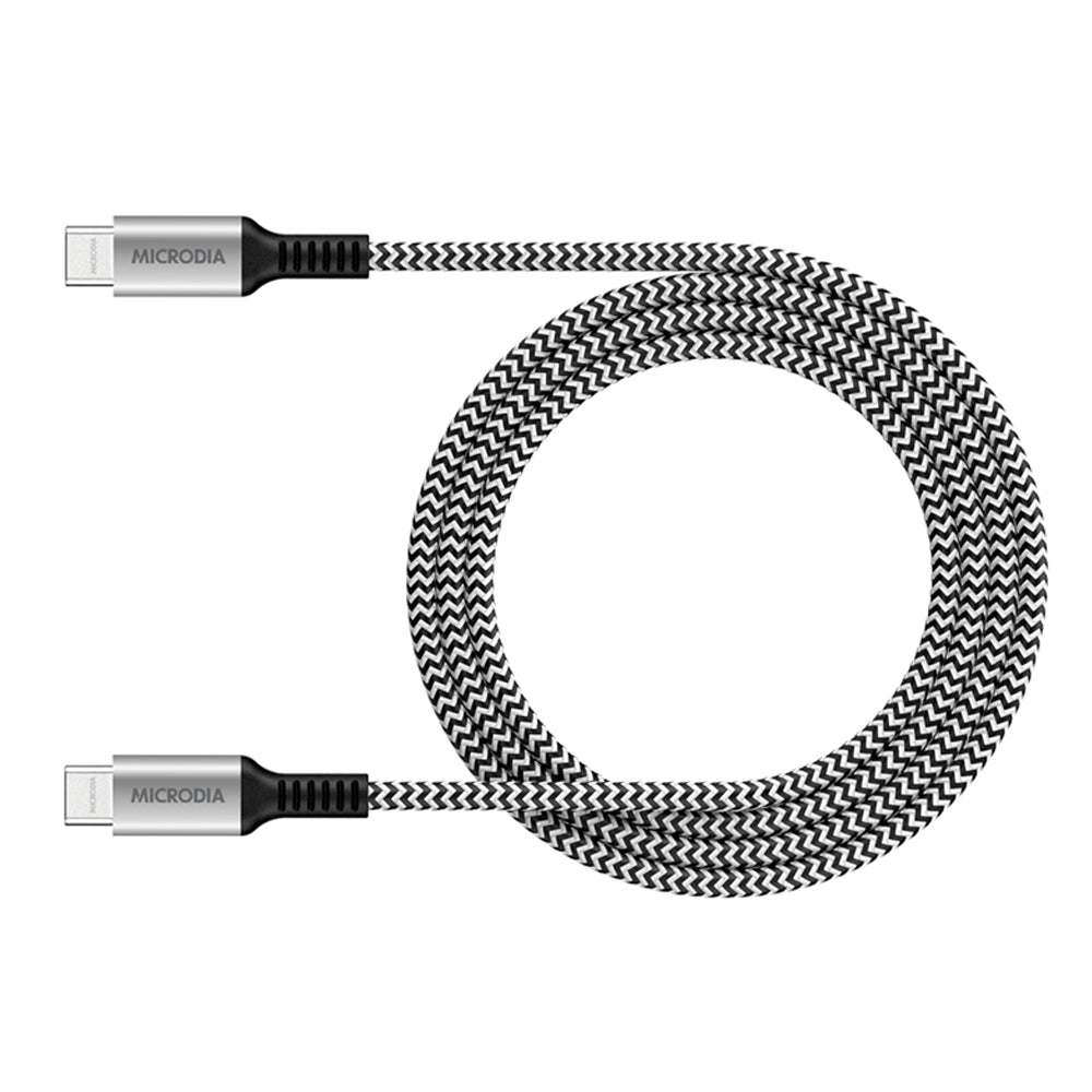 Microdia ExeCable Tweed PD240W USB-C Cable 1.8m Zebra