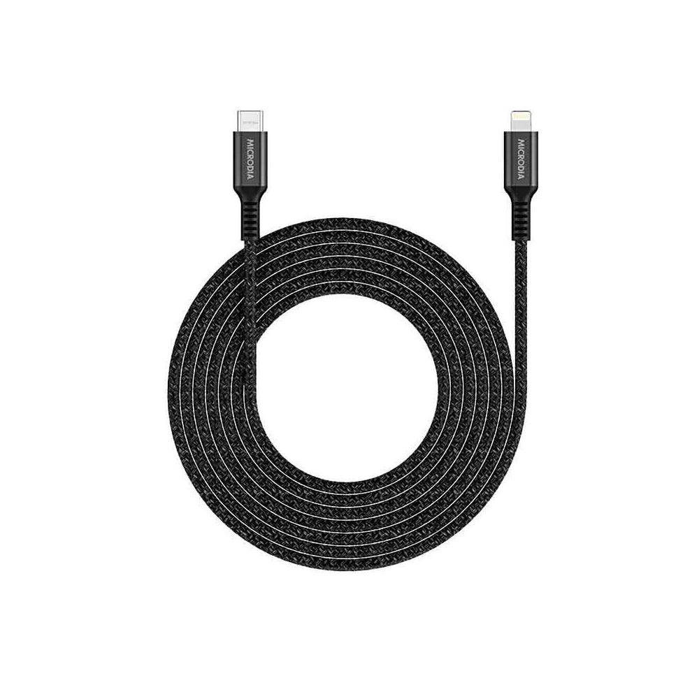 Microdia ExeCable Tweed PD60W USB-C to 8-Pin Cable 1.3m - Charcoal