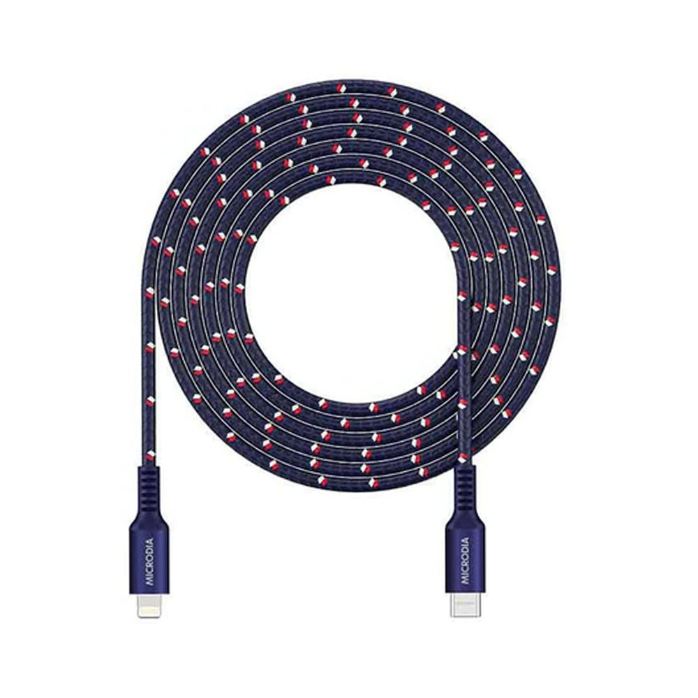 Microdia ExeCable Tweed PD60W USB-C to 8-Pin Cable 1.3m - Navy