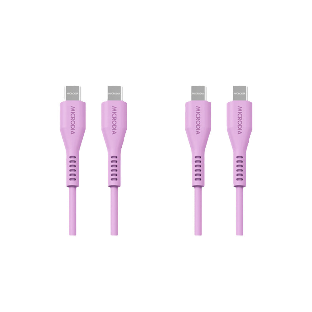 2PK Microdia Fruitywire Liquid Silicon PD100W USB-C 1.3m Lavender