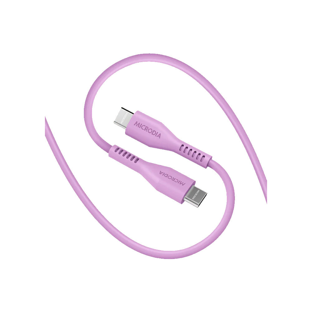 2PK Microdia Fruitywire Liquid Silicon PD100W USB-C 2.6m Lavender