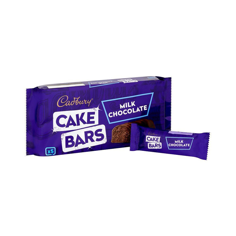 12x 5PK Cadbury Milk Chocolate Cake Bars Snack/Dessert Individually Wrapped 130g