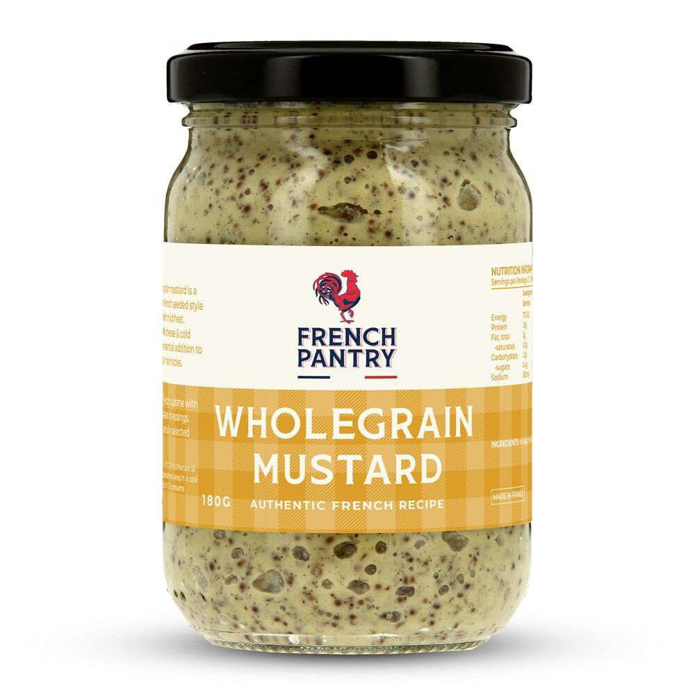 6PK French Pantry Wholegrain Mustard Sauce/Spread/Dip 180g
