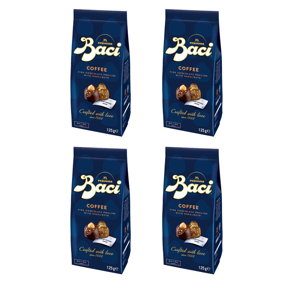 4PK Baci Caffe Bag Chocolate Prailines w/Hazelnuts & Coffee 125g