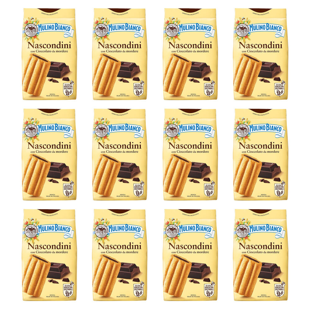 12PK Mulino Bianco Nascondini Shortbread Biscuits with Chocolate Centre 330g