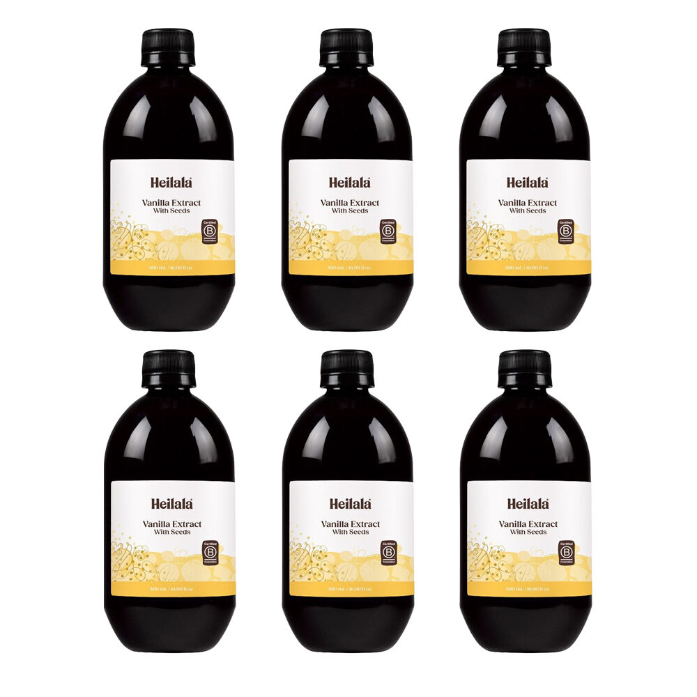 6PK Heilala Vanilla Extract with Seed Baking/Cooking Ingredients 500ml