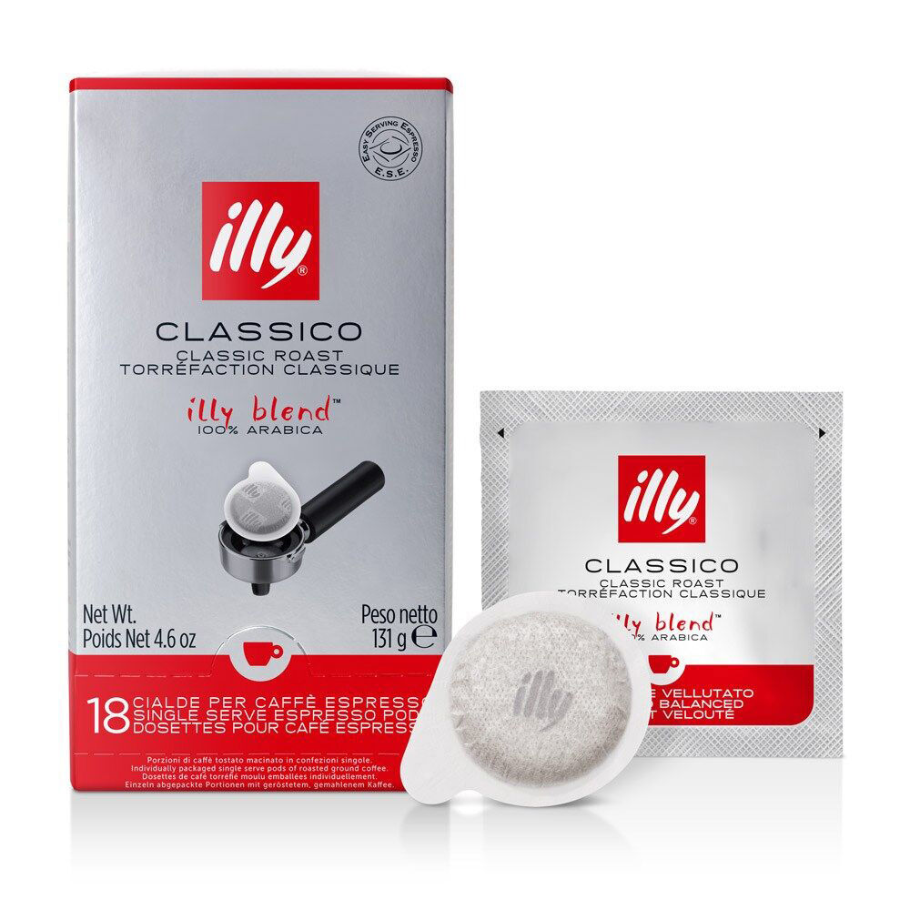 12x 18pc illy Arabica Classico Espresso E.S.E Pods 131g Classic Roast