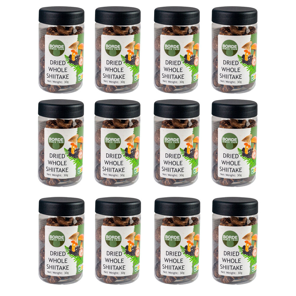 12PK Borde Dried Whole Shiitake Mushrooms for Cooking Versatile Ingredient 30g