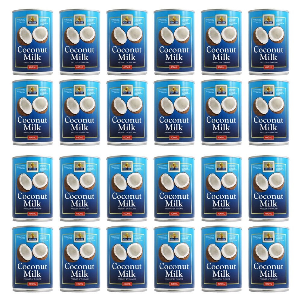 24PK Royal Line Tinned Coconut Milk No Added Sugar Dairy/Gluten Free Vegan 400ml