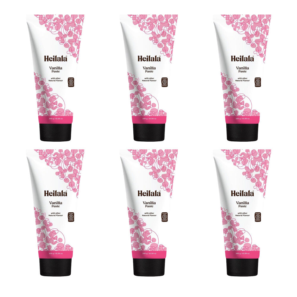 6PK Heilala Vanilla Paste with Real Ground Beans Easy Squeeze Tube Baking 300g