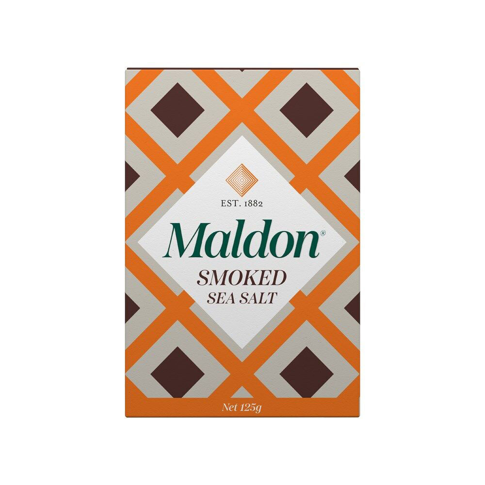 12PK Maldon Cold Lightly Smoked Crunchy Finishing Sea Salt for Fish/Meat 125g