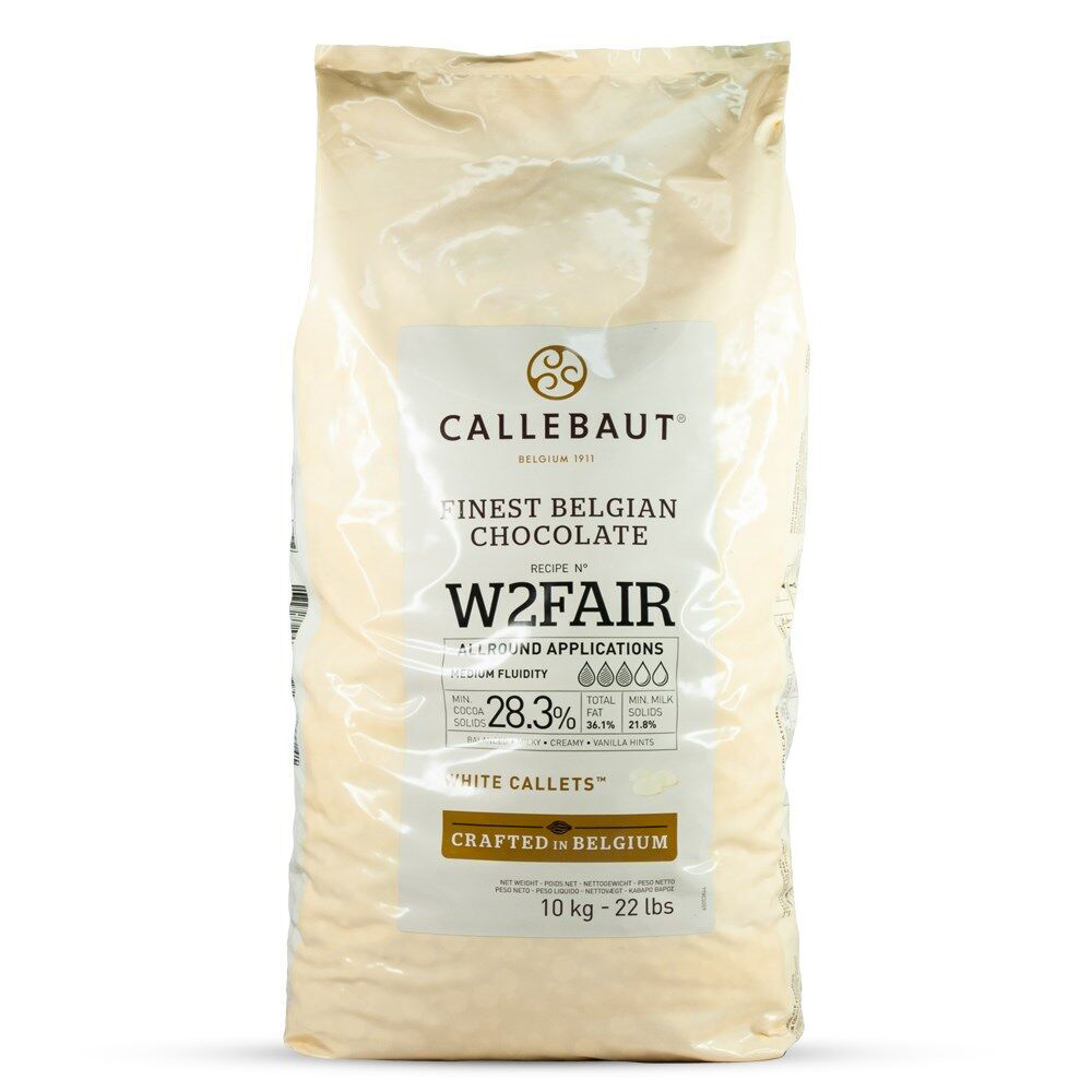 Callebaut Belgian White Chocolate Callets W2 Fairtrade For All-Round Use 10kg