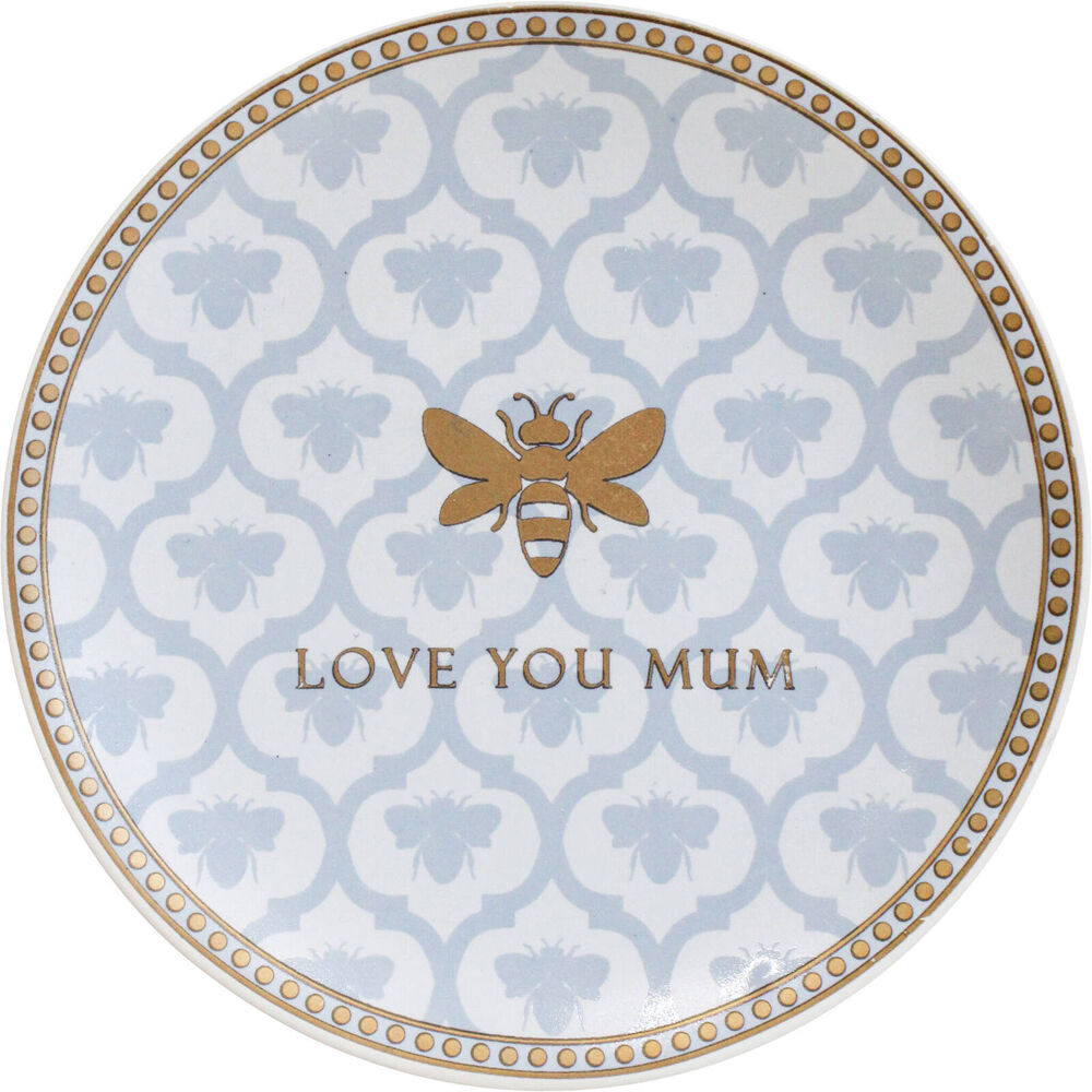 6PK LVD Bee Dish Ceramic Home/Office Decor Round 10cm Mum
