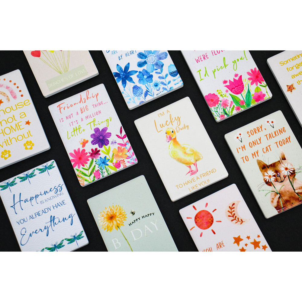 6PK LVD Sun Moon Star Ceramic 9cm Fridge Magnet Home Decor Rectangle