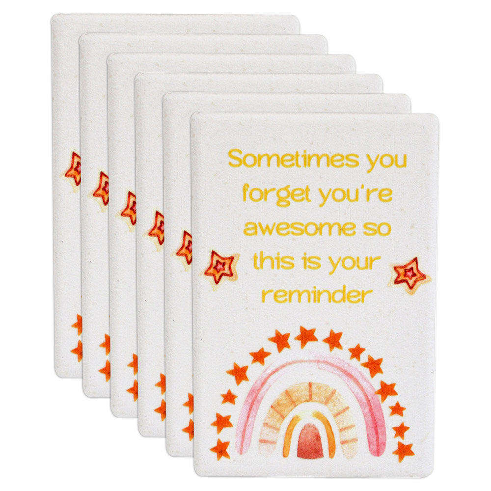 6PK LVD Reminder Awesome Ceramic 9cm Fridge Magnet Home Decor Rectangle