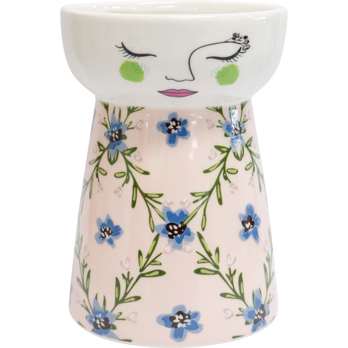 LVD Ceramic Doll Vase Home Tabletop Decor 16cm - Rosemary Heart