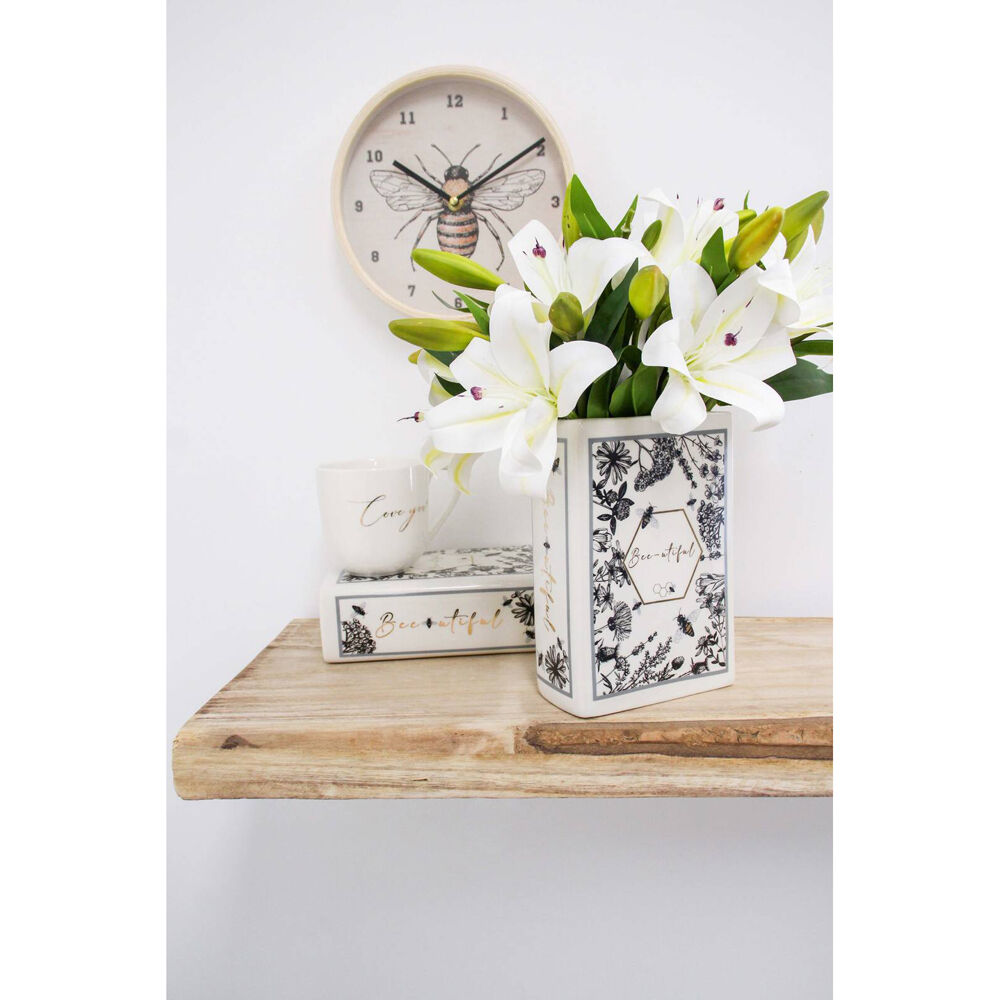 LVD Book Vase Ceramic Home/Office Shelf Decor 14cm Bee Utiful