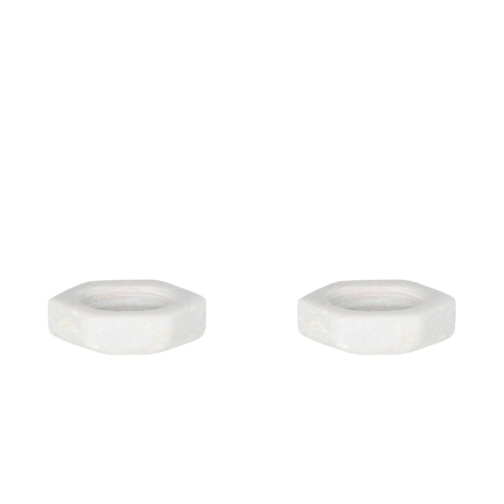 2PK Belle Boat Marble Salt & Pepper Dish Small Kitchen Serveware - White