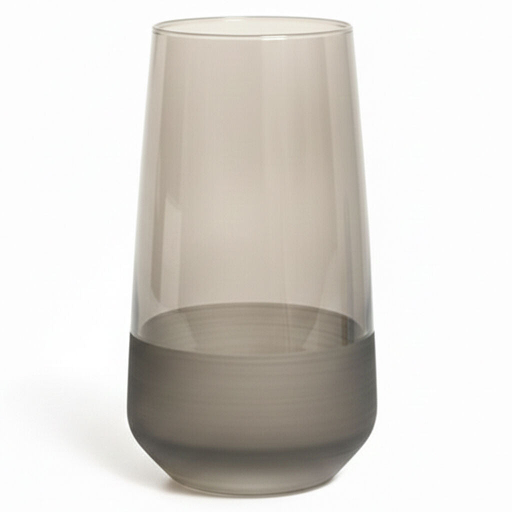 2x 4pc Artcraft Matte Decorated Hi-ball Drinking Glass 470ml Smoke