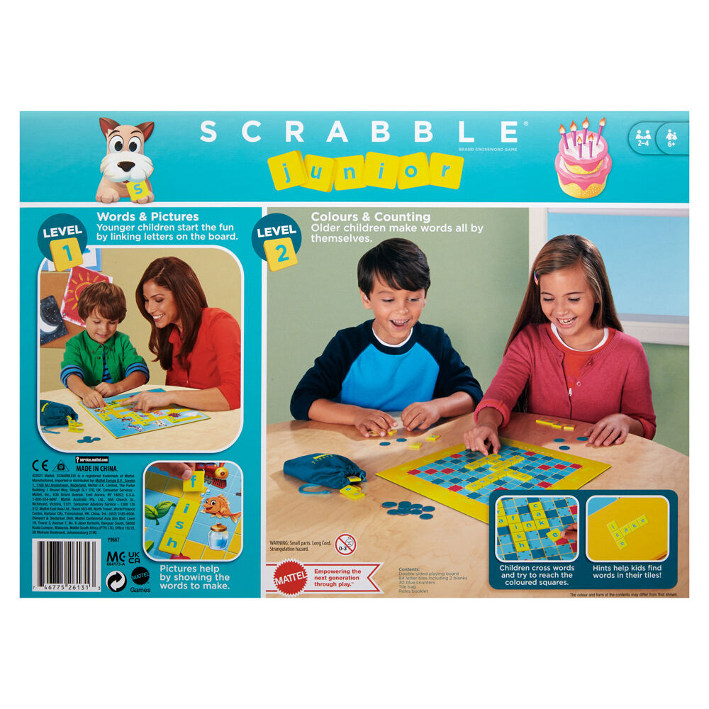 Mattel Scrabble Junior Word-Building Educational Game 27x37cm Kids 5y+