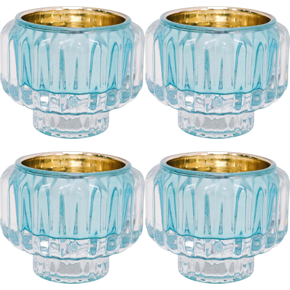 4PK LVD Candle Holder La Fiesta Decorative Lounge/Shelf Home Decor 7.5cm Aqua