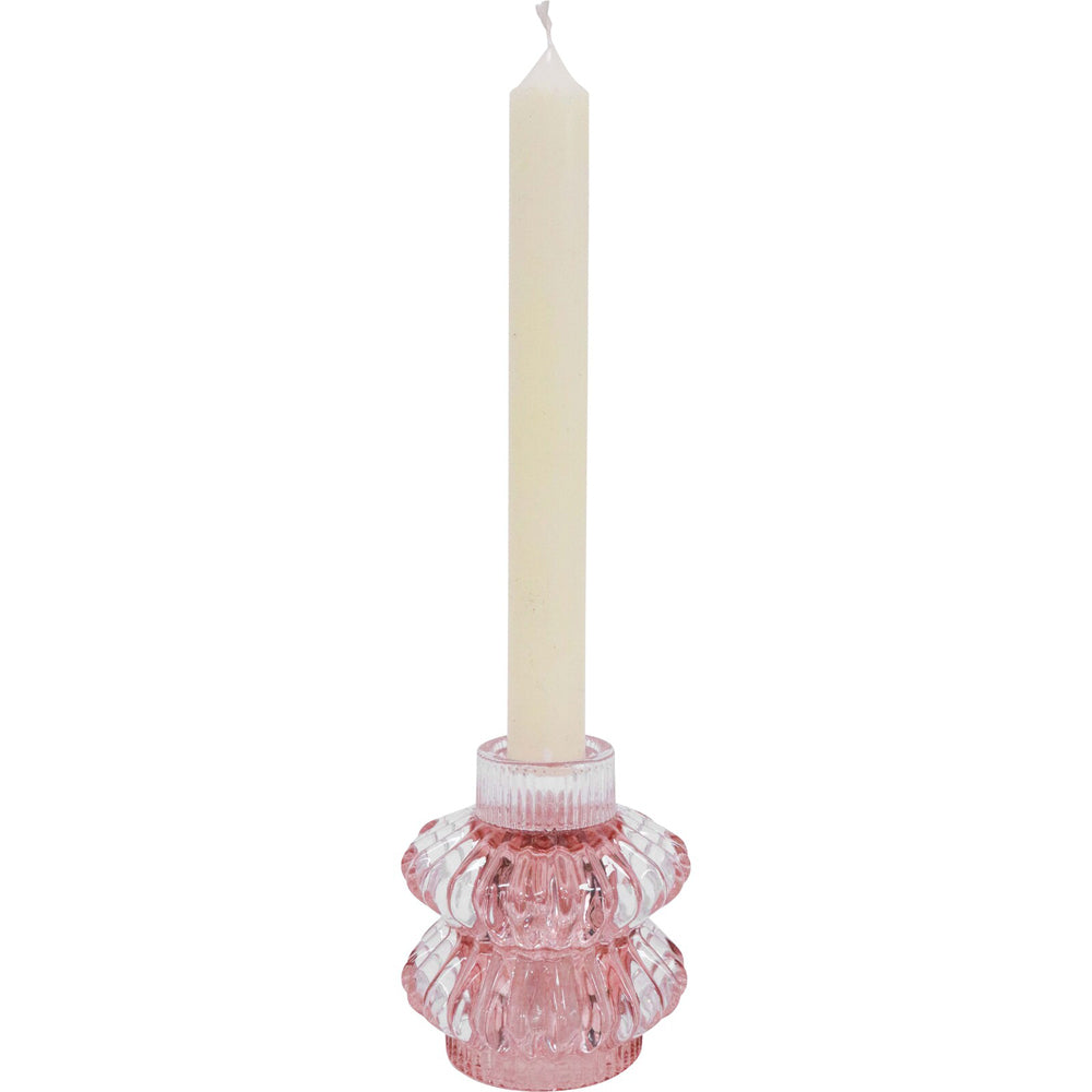 6PK LVD Reversible Glass Taper/Votive Candle Holder - Pink