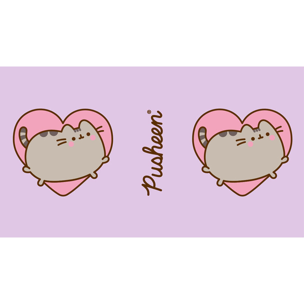 Pusheen Cat With Heart Tumbler Water Bottle/Drink Bottle 40oz Purple