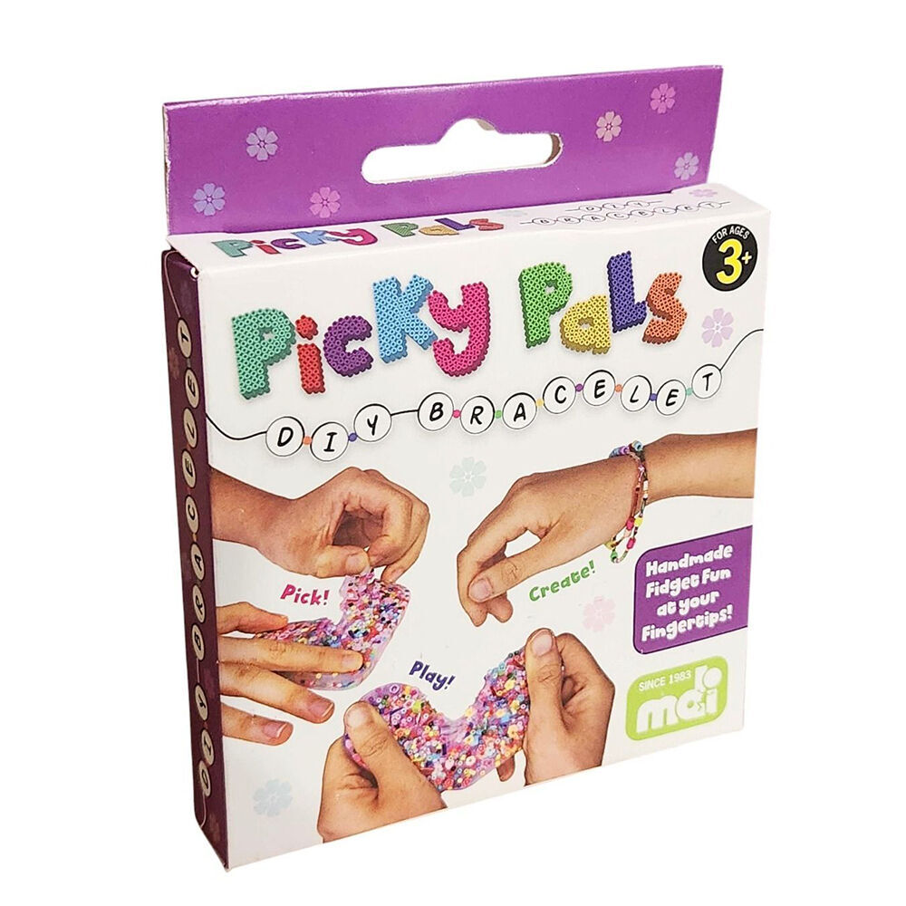6PK MDI Picky Pals DIY Bracelet Kids Sensory Toy Craft Kit 3y+ Assorted