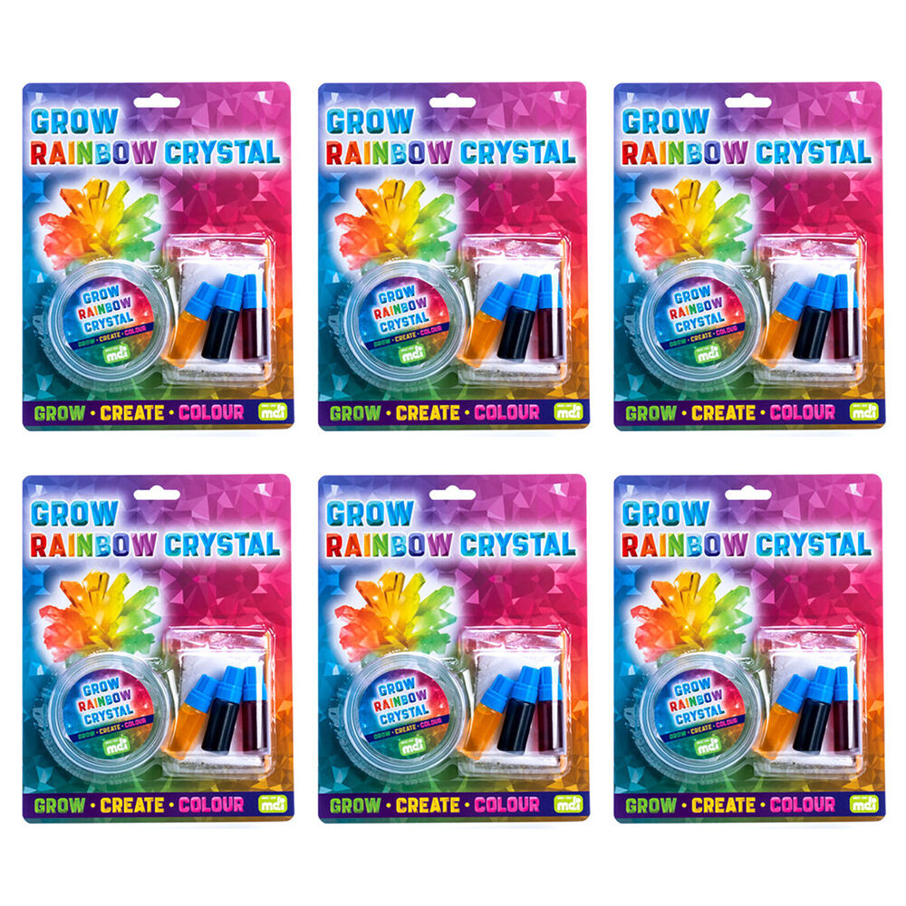 6PK MDI Grow Crystal Rainbow Educational Experiment Kids Toy Kit 8y+