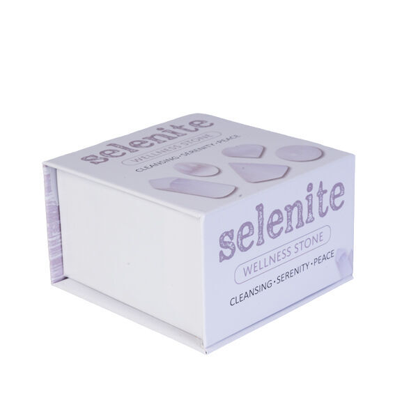 6PK Wishstone Gemstone Selenite Collection Wellness Stone White