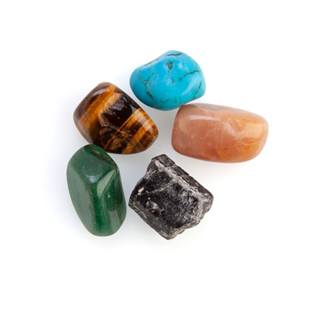 6PK Wishstone Gemstone Set Soothing Good Luck Wellness Spiritual Stone