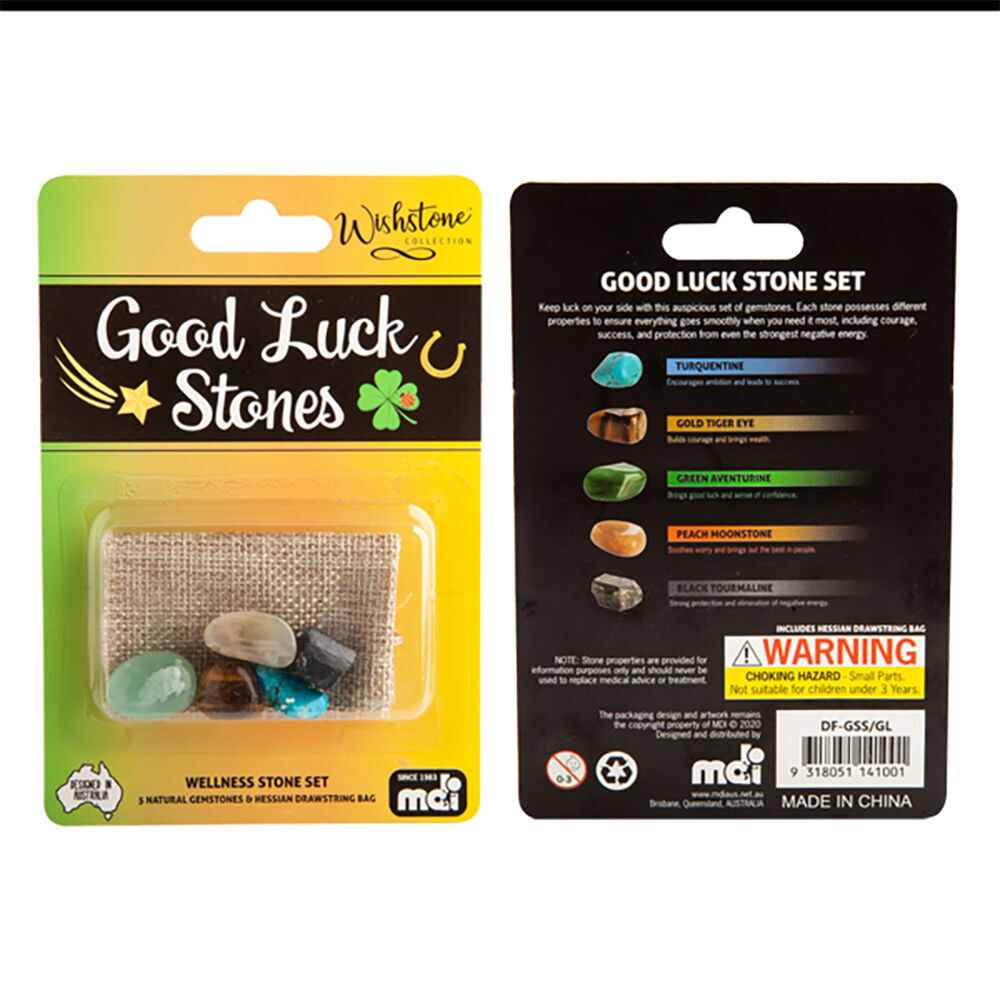 6PK Wishstone Gemstone Set Soothing Good Luck Wellness Spiritual Stone