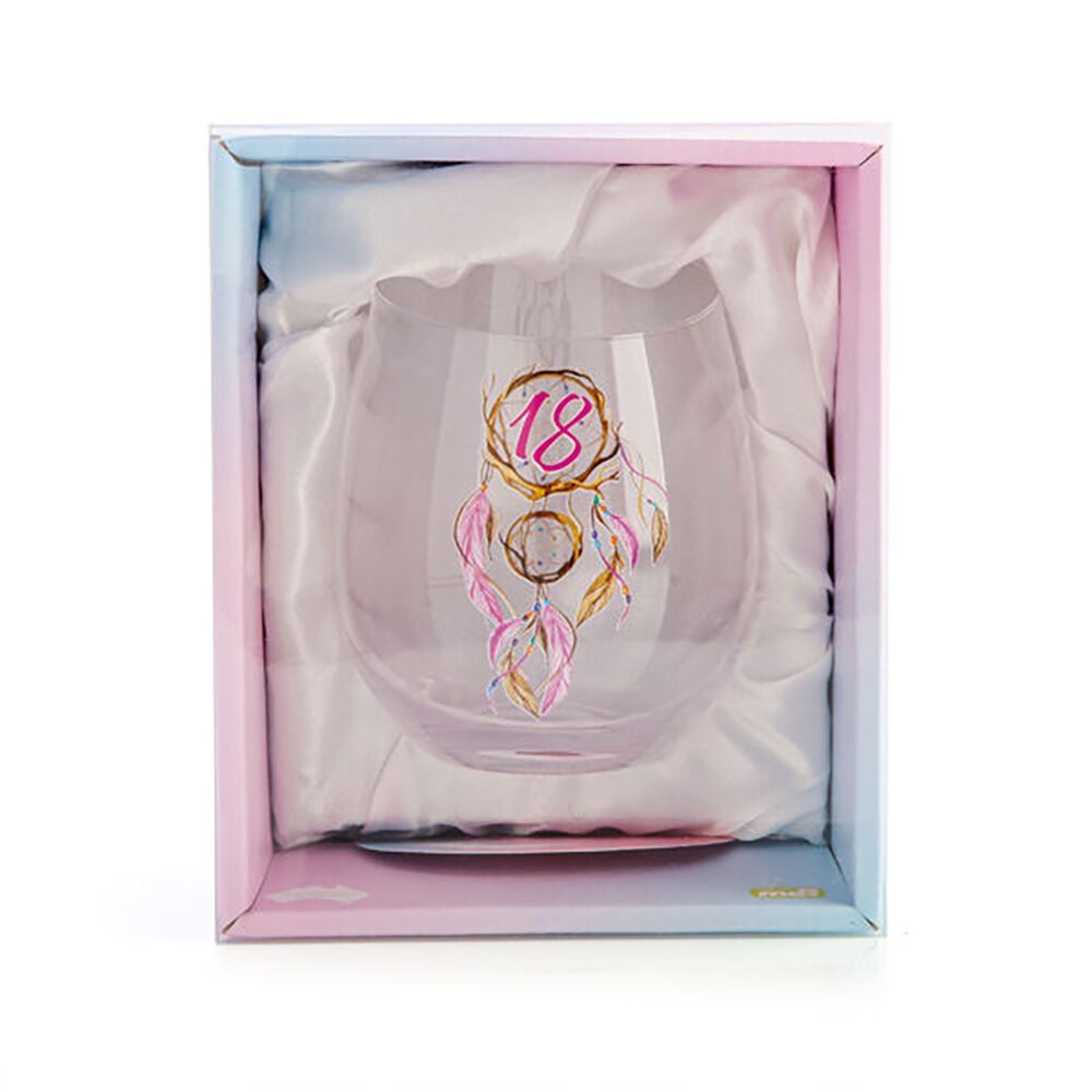 Tallulah Bevel Stemless Wine Glass Drinkware Dreamcatcher 18th Birthday