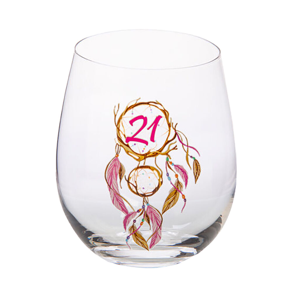 Tallulah Bevel Stemless Wine Glass Drinkware Dreamcatcher 21st Birthday