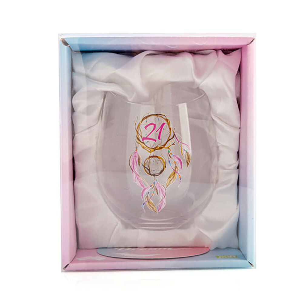 Tallulah Bevel Stemless Wine Glass Drinkware Dreamcatcher 21st Birthday