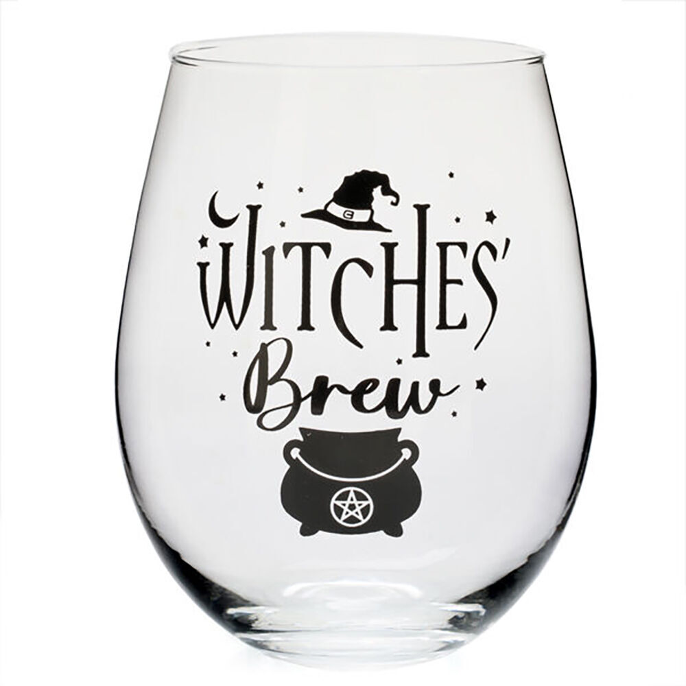 6PK Tallulah Stemless Wine Glass Tumbler Party Drinkware Witches Brew Clear