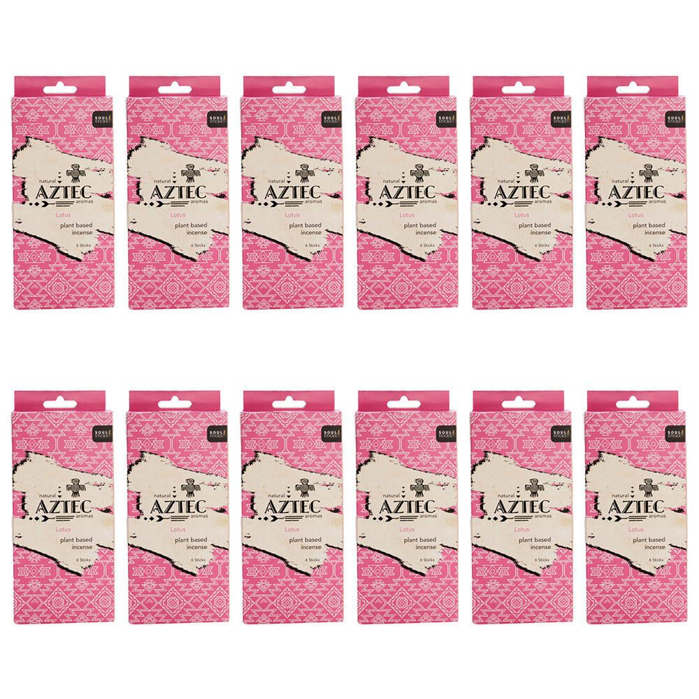 12x 6pc Wild Scents Aztec Aromas Plant Based Incense - Lotus