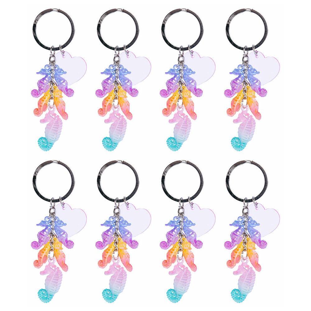 8PK Aquaworld Keychain Seahorse Ocean Animal Mini Bag Charm 9.8x2.1cm Assorted