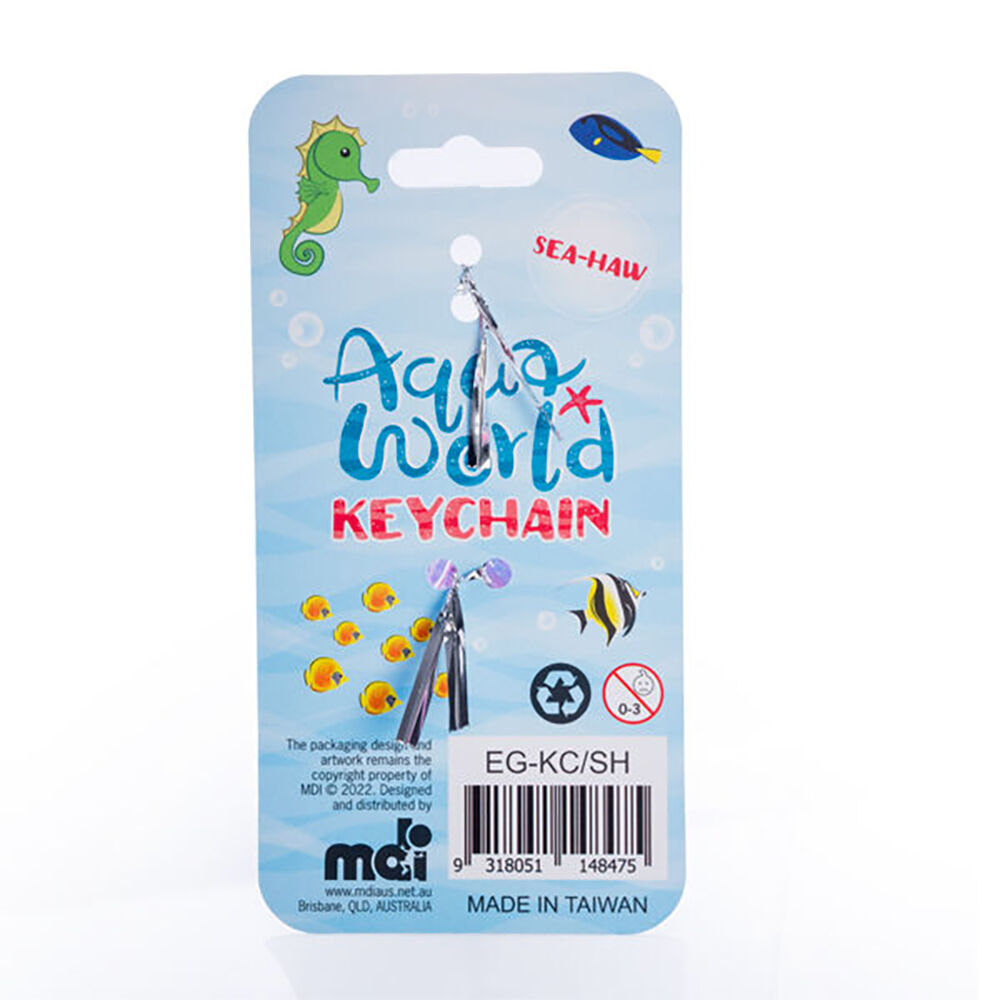 8PK Aquaworld Keychain Seahorse Ocean Animal Mini Bag Charm 9.8x2.1cm Assorted