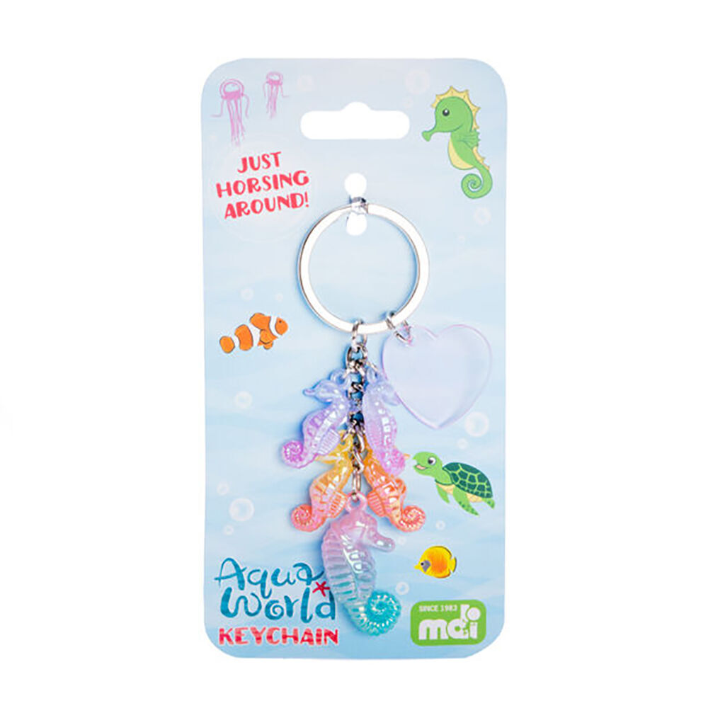 8PK Aquaworld Keychain Seahorse Ocean Animal Mini Bag Charm 9.8x2.1cm Assorted