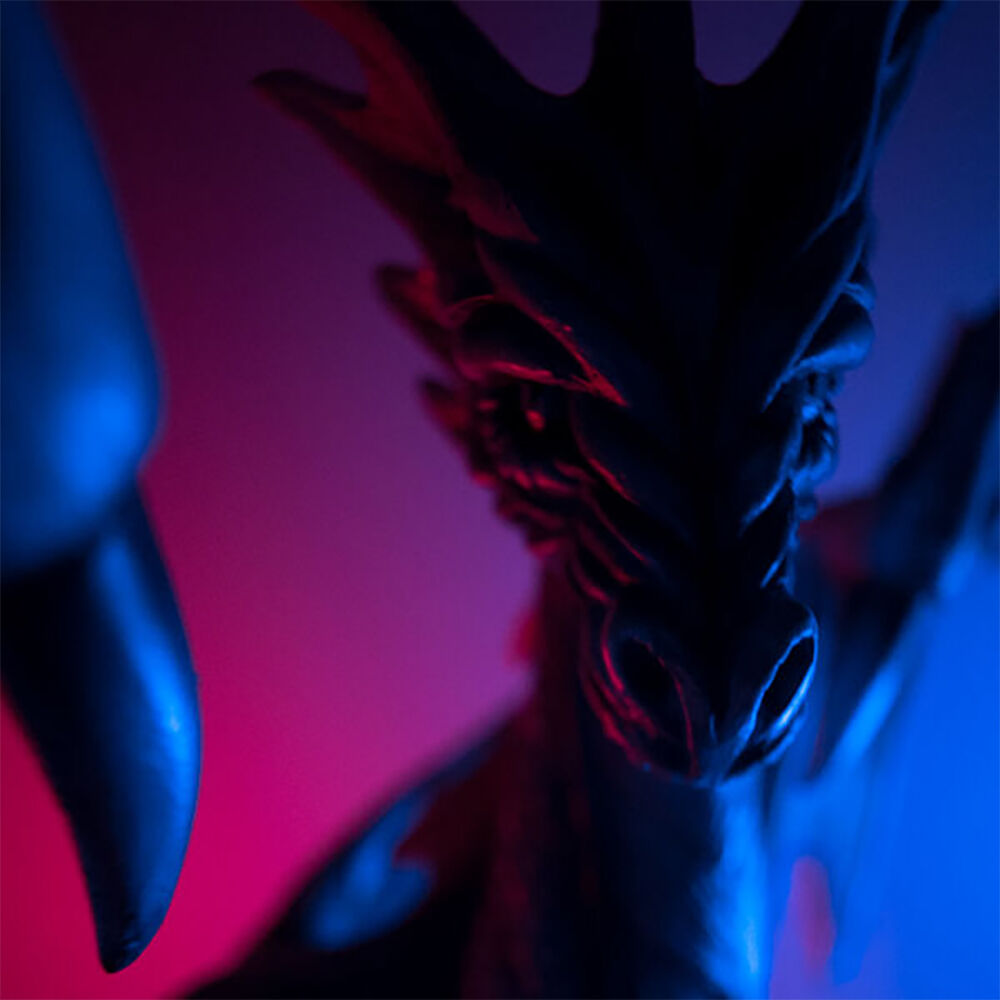 Mystical Worlds Large Blue Dragon Figurine w/ Ancient Book Display 27x41cm